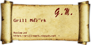 Grill Márk névjegykártya